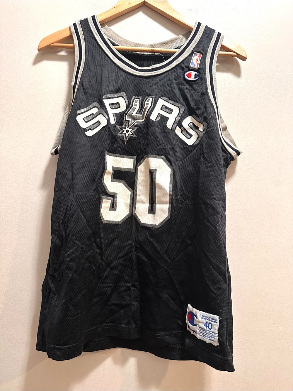 Vintage 90s Size 40 Champion San Antonio Spurs David Robinson #50 Jersey